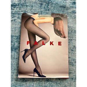 New! Falke Pale Khaki Geometric Patterned Fashion Tights Small